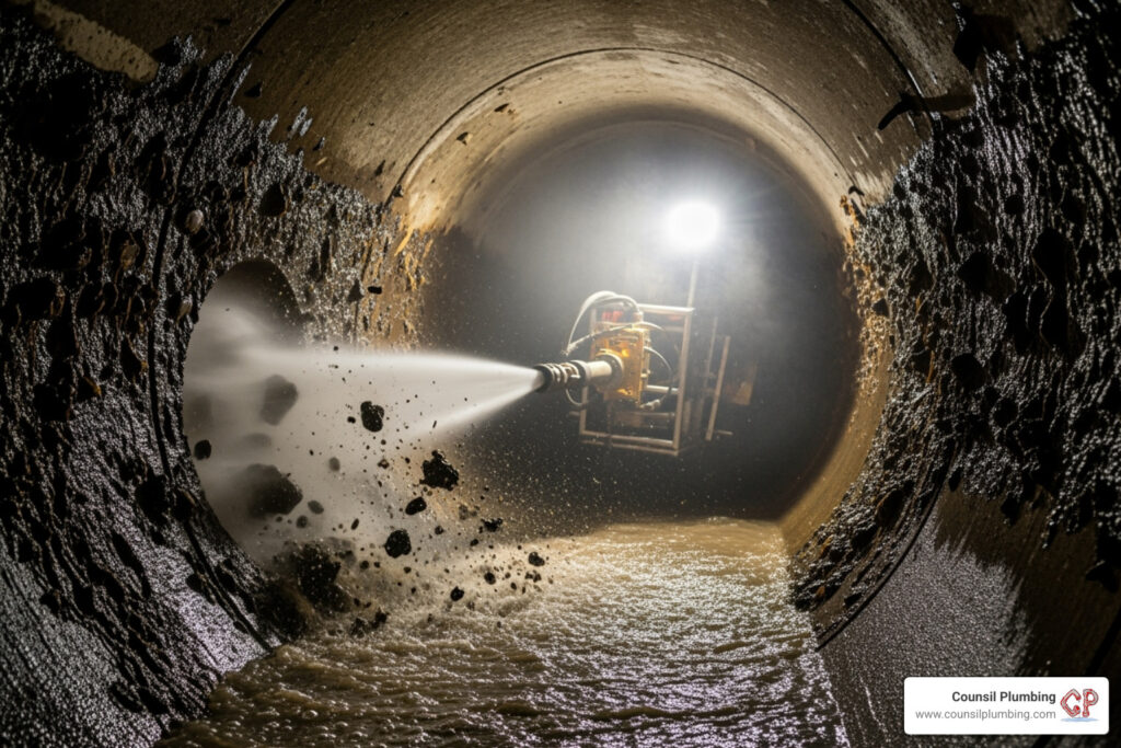 hydrojetting sewer lines in Los Gatos, California